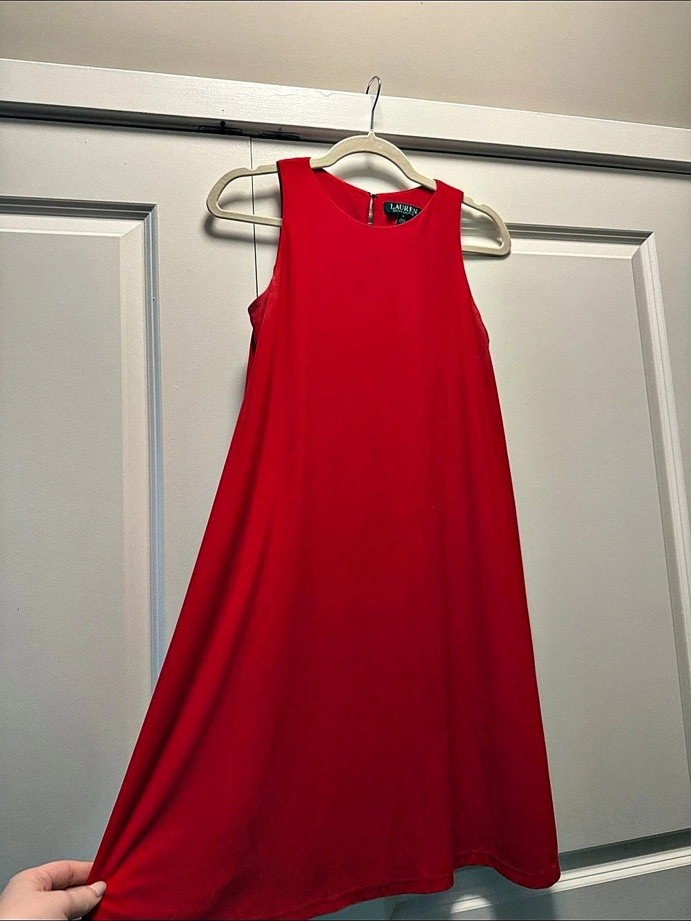 Ralph Lauren Red Sleeveless shift Dress Size 4 Like New